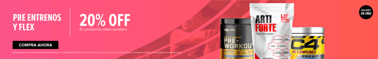 Pre entrenos y Flex 20% OFF 
